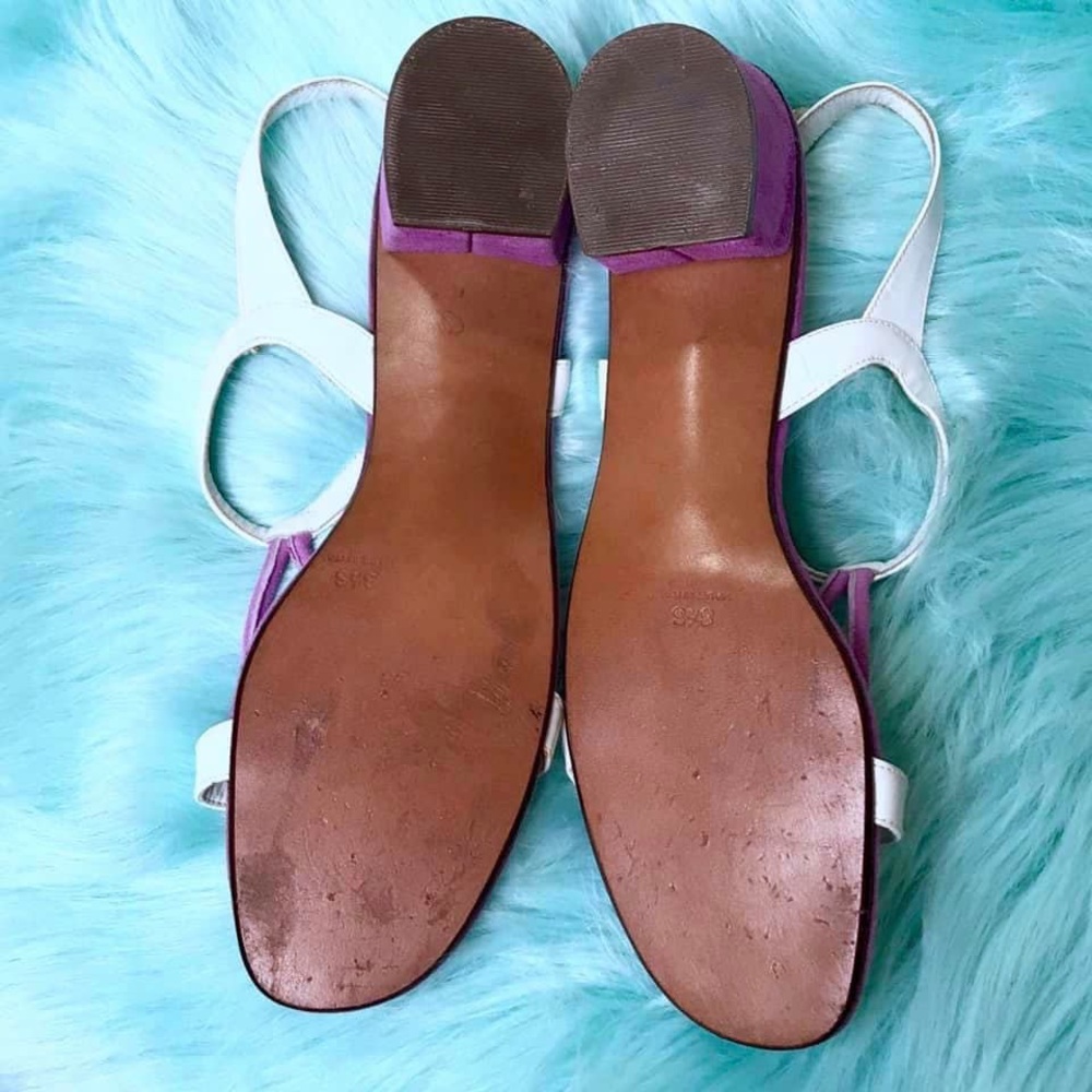 Amalfi By Rangoni 70s SUEDE LEATHER Strappy Low Heel Sandals Women’s 8.5 - Picture 8 of 10